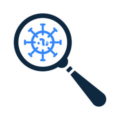 Magnifier, virus icon. Simple editable vector illustration.