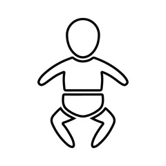 Newborn line icon. Outline vector.