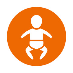 Newborn icon. Orange color vector EPS.
