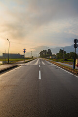 Fototapeta premium 福井県 早朝・永平寺町の風景 