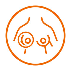 Mammography, Breast consult icon. Orange color vector EPS.
