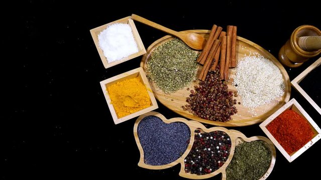 An appetizing image created by colorful spices.