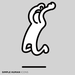 シンプルな人間のアイコンシリーズ　「ストレートパンチを打つ人」