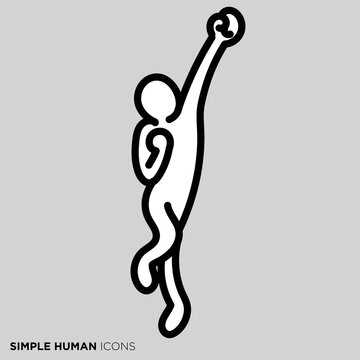 シンプルな人物のポーズイラスト　「やる気が出てる人 」