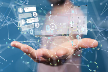 web develop interface web application in hand