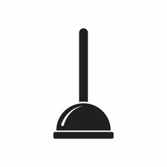 Toilet plunger illustration. Plumber icon