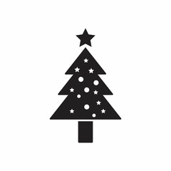 Isolated Christmas Tree Icon Symbol On Clean Background.Fir Element In Trendy Style.
