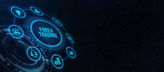 Internet, business, Technology and network concept. FOREX TRADING, new business concept. 3d illustration.