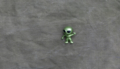 green alien on a green planet