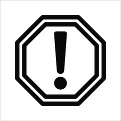Hazard warning icon, Hazard warning, Vector icon, risk alert, Information alert, Exclamation icon, warning, Alarm alert, Error message, Important message, Notification icon, Notification alert, on whi