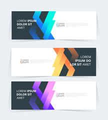 Geometric banner design with Vector presentation template.