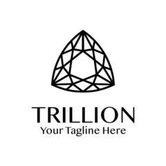 Trillion diamond shape, luxury products concept vector thin line elegant brand identity logo
