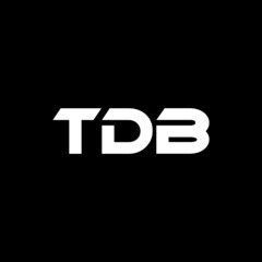 TDB letter logo design with black background in illustrator, vector logo modern alphabet font overlap style. calligraphy designs for logo, Poster, Invitation, etc.