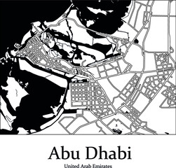 Vector color map of Abu Dhabi, UAE. City Plan of Abu Dhabi. Vector illustration - 508593722