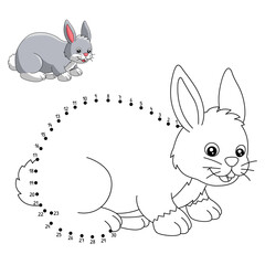 Dot to Dot Rabbit Coloring Page for Kids