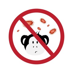 Monkeypox stop sign. Monkeypox infection pandemic. Virus, epidemic, disease. 