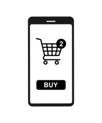 Online shopping vector illustration. Mobile phone icon.