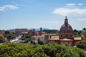 Fototapeta na wymiar View of the Coliseum of Rome