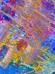 The original abstract painting. Oil painting. Modern abstraction. Leaks, paint texture, convex strokes. Abstract background, multicolored.
