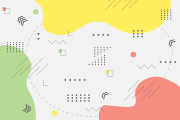 Curve background with memphis element