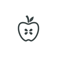 simple apple fruit icon on white background