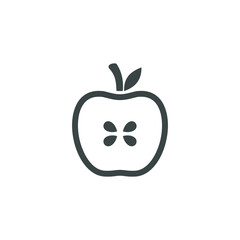 simple apple fruit icon on white background