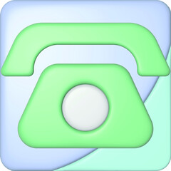 phone icon or contact website mobile symbol isolated on classic communication telephone white background with service support hotline concept. 3D rendering.