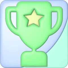 3d Trophy cup icon.3d render illustration. 3d realistic render vector icon Business objects
