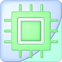 CPU central processor unit isolated. multicore powerful chip concept. 3d illustration.Microchip web icon. Processor unit concept isolated on white background 3d render