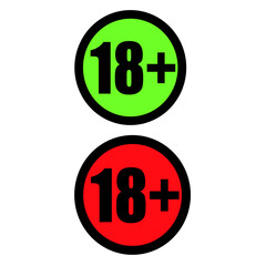 18 plus jpeg image icons set. Under 18 not sign. Number eighteen circle. Age registration signs isolated on white background. jpg illustration
