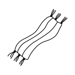 Towel doodle illustration. Black outline. Vector