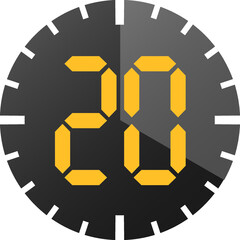 Simple 20 minutes timer clock icon 