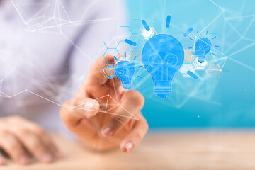 Neural network 3D illustration. Big data and cybersecurity