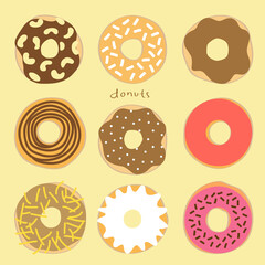 Tasty colorful donuts