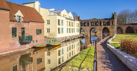 Panorama of the Historic Berkel gate in Hanseatic city Zutphen, Netherlands