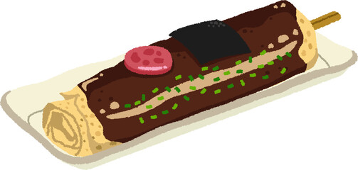 どんどん焼きのイラスト