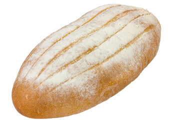 Loaf of bread isolate on white background. White bread.
