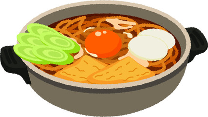味噌煮込みうどんのイラスト