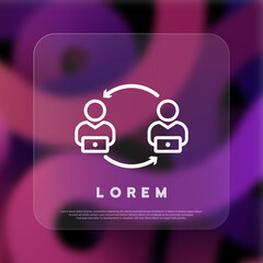 Phone data synchronization icon. Device synchronize vector logo template. Suitable for technology. Glassmorphism style. Vector line icon for Business and Advertising