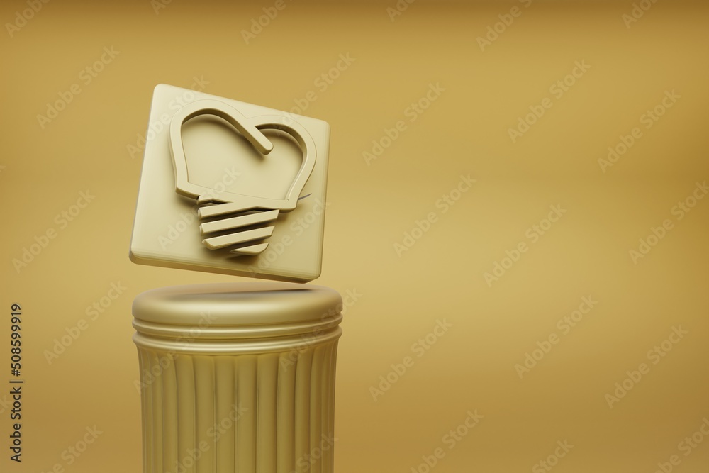 Poster beautiful abstract illustrations golden odontology implant symbol icons on a golden column and wonde