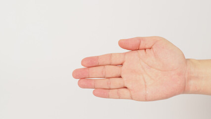 Sol key music hand sign on white background.