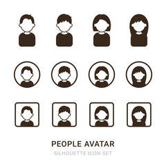 装飾素材　人物　アバター　シルエットアイコン