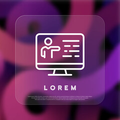 Personal profile icon. Medicine data. License. Glassmorphism style. Vector line icon for Business and Advertising