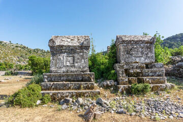 Amazing views from Sidyma which was a town of ancient Lycia, at what is now the small village of Dudurga in Muğla,Turkey. It lies on the hiking way of Lycian way (Likya yolu). 