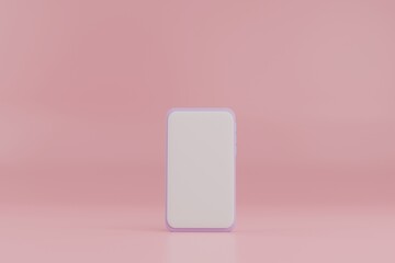 3d rendering smart phone with white screen. 3d rendering illustration