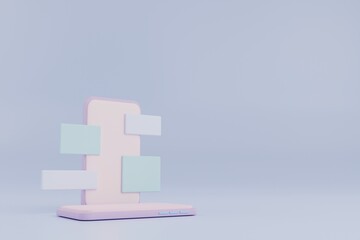 Fototapeta premium 3d rendering smart phone background. 3d illustration