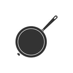 Frying pan icon with silhouette style