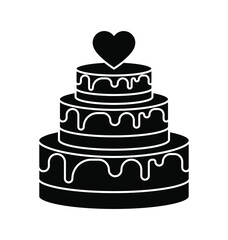 Wedding Cake icon vector. Marriage illustration sign. dessert symbol. sweet logo.