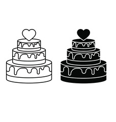 Wedding Cake icon vector. Marriage illustration sign. dessert symbol. sweet logo.