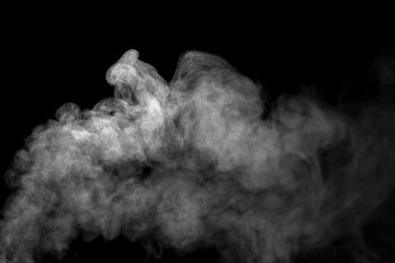smoke steam isolated black background	
